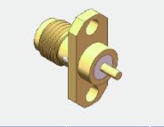 2 Holes Flange Mount SMA Jack RF Coaxial Connector Panel Mount SMA Jack Frequency Up To 18GHz