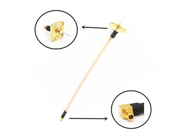 MMCX 4 Holes Flange Male Right Angle RF Cable Assemblies MMCX Male RG316