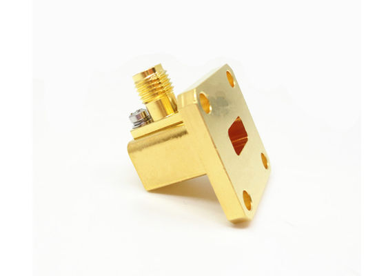 WR34 BJ260 To K 2.92mm Female Right Angle Waveguide To Coaxial Adapter 21.7GHz~33GHz K/BJ260-KF8