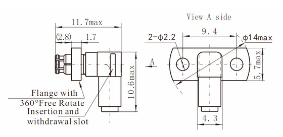 Customized SMP Female Right Angle Connector for CXN3506/MF108A Cable