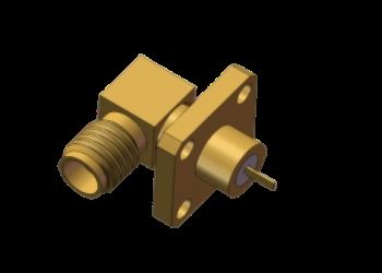 Right Angle SSMA Jack/Female RF Coaxial Connector 4 Hole Flange Mount , Microstrip Flat