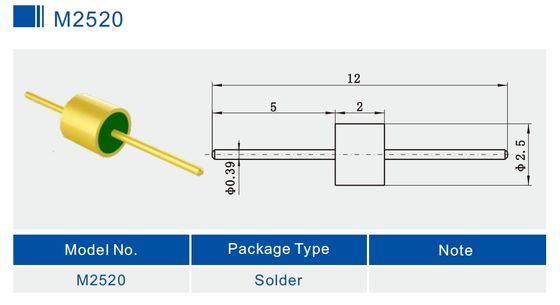 1 Pin Hermetic 50 Ohm Glass To Metal Seal Connectors RF Feedthru For Custom Packages M2520