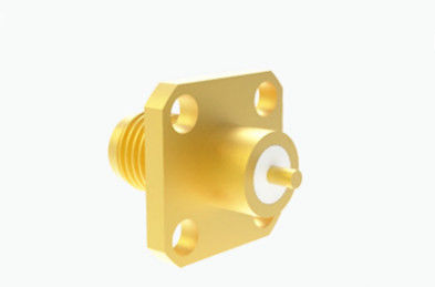 Connettore microstriscia con montaggio a flangia femmina SMA a 4 fori RF da 18 GHz utilizzato in radar e comunicazioni