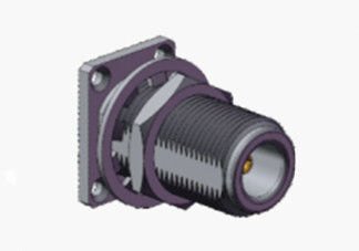 N 4 fori paratia di flangia con connettore coassiale RF nickellato con microstrip