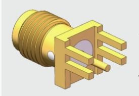 Connettore SMA femmina dritto placcato oro da 50 Ohm a 4 gambe per saldatura su circuito stampato, la frequenza fino a 18 GHz