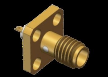 Connettore coassiale RF femminile SSMA rettilineo 4 buchi Microstrip con coppa di saldatura