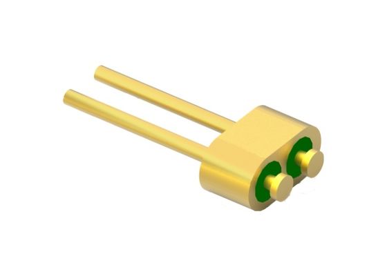 Connettore ermetico vetro-metallo a testa di chiodo a 2 pin con superficie di attacco a filo d'oro MC-628-JH