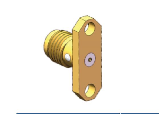 Connettore RF SMA 18GHz Femmina Jack Edge Mount Flangia di montaggio Accetta diametro pin 0,3 mm