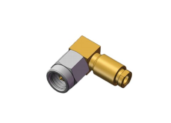 50Ω 18GHz Mini SMA Maschio angolo destro SSMA RF connettore coaxial con conduttori dorati