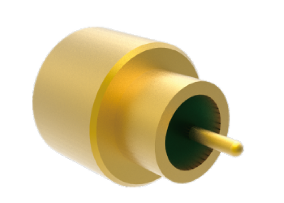 Spina SMPM ermeticamente sigillata da 50 Ω 40 GHz con foro liscio per saldatura PCB con pin OD 0,3 mm connettori RF aerospaziali con bassa perdita di inserzione