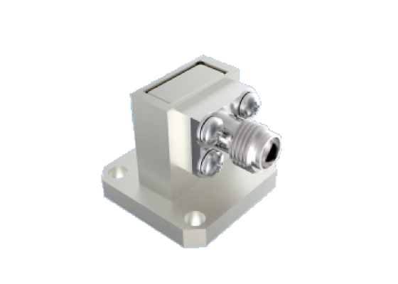 BJ320/WR 28 Guida d'onda a 2.92mm K Adapter di tipo 26.4GHz~38GHz Collegatori RF aereo-spaziali ad angolo retto utilizzati per la banda Ka