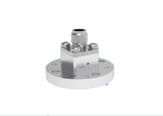 Guida d'onda di lancio finale WR22 BJ400 ad adattatore coassiale da 2,4 mm Montaggio a flangia rotonda a 4 fori Componenti per guide d'onda aerospaziali in banda Ka da 23,9 GHz-50,1 GHz