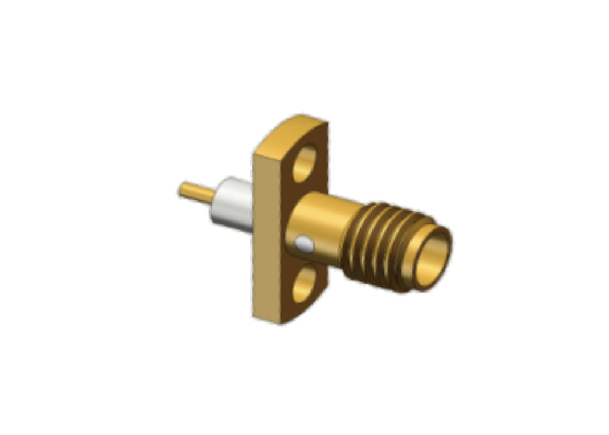 Connettore coassiale RF mini jack SMA in lega di rame con montaggio su flangia a 2 fori fino a 18 GHz