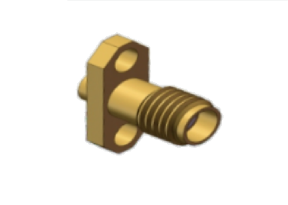 50Ω 2 fori Flance Mount Jack Mini SMA Femminile RF Coaxial.086 Cable Connector 18GHz